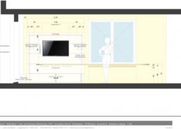 Crowden-Good Baar | Detailplan für Einbau TV und Zentrale der HIFI-Anlage - Millimeter genaue Massarbeit
